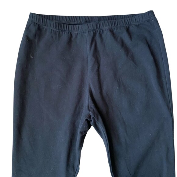 Style & Co Petite women's size PS ebony black full length leggings with patches - Picture 2 of 7